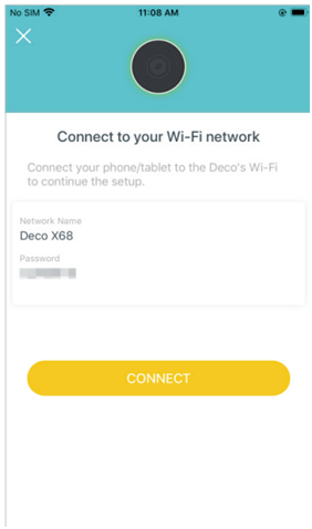 enter network name and password