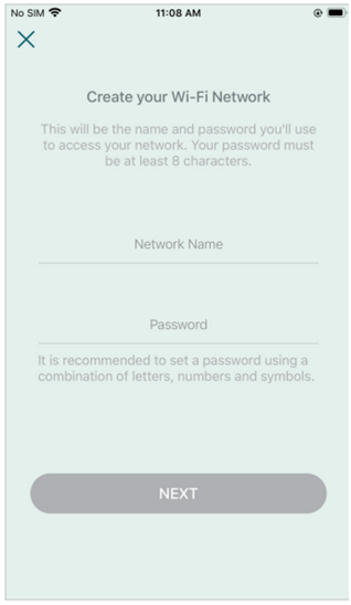 create network name and password